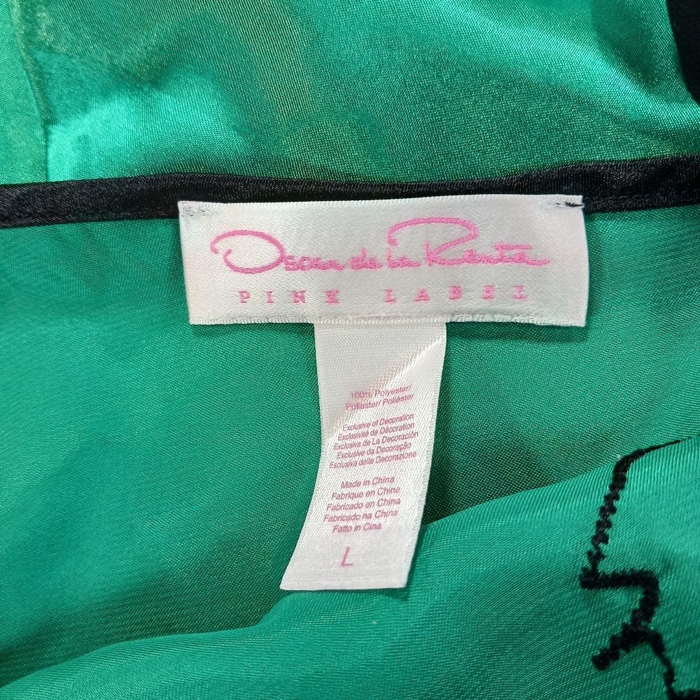 VNTG Oscar de la Renta Green Satin Slip Dress Plunging Neckline Woman 36 Chest.. - Picture 4 of 9